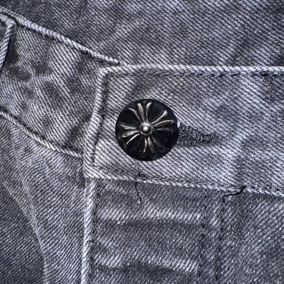 Chrome Hearts Black & Grey Silver Cross Patch Jeans Size 34 - Picture 6 of 15